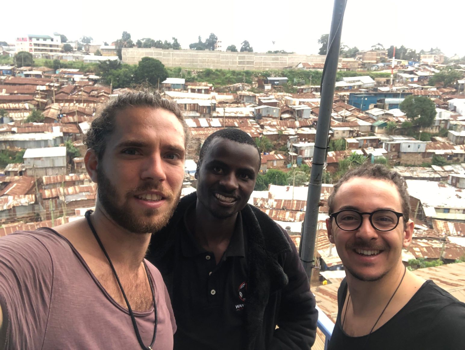 Visiting Kibera Slum with the tour guide Kevin