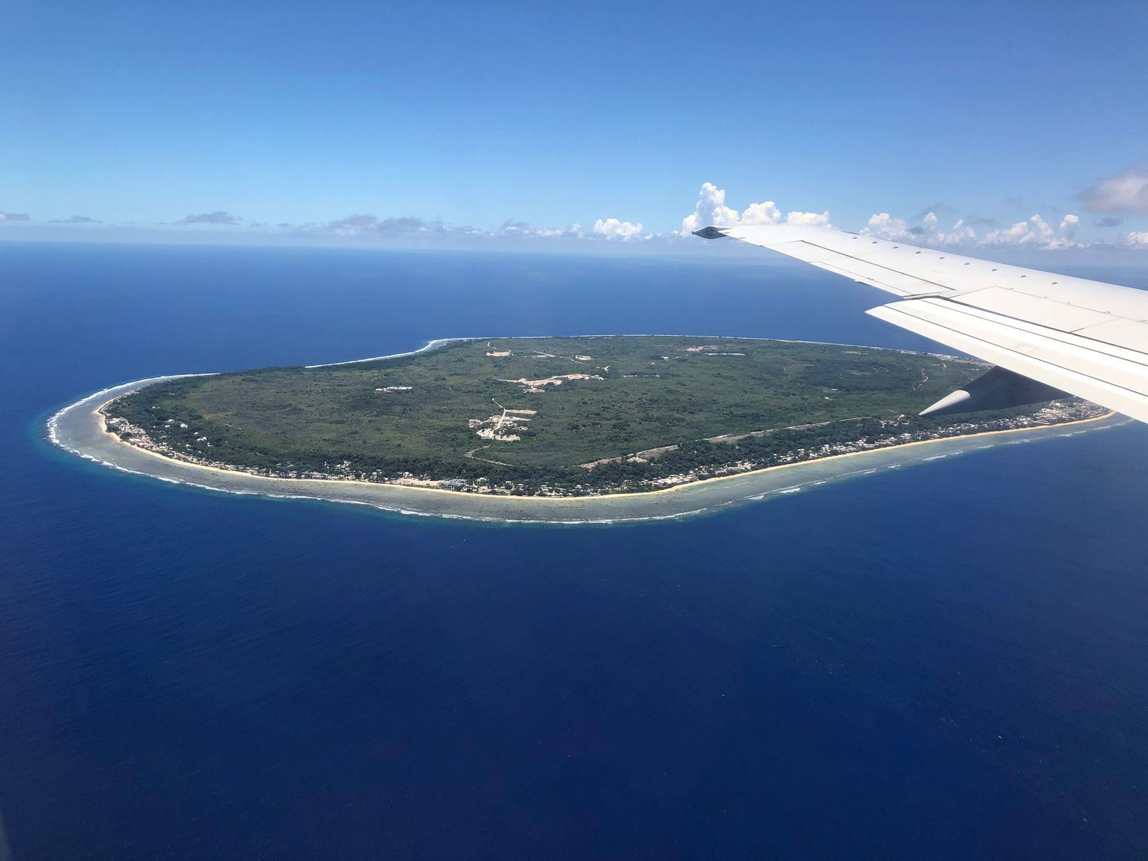 view of Nauru from the plane