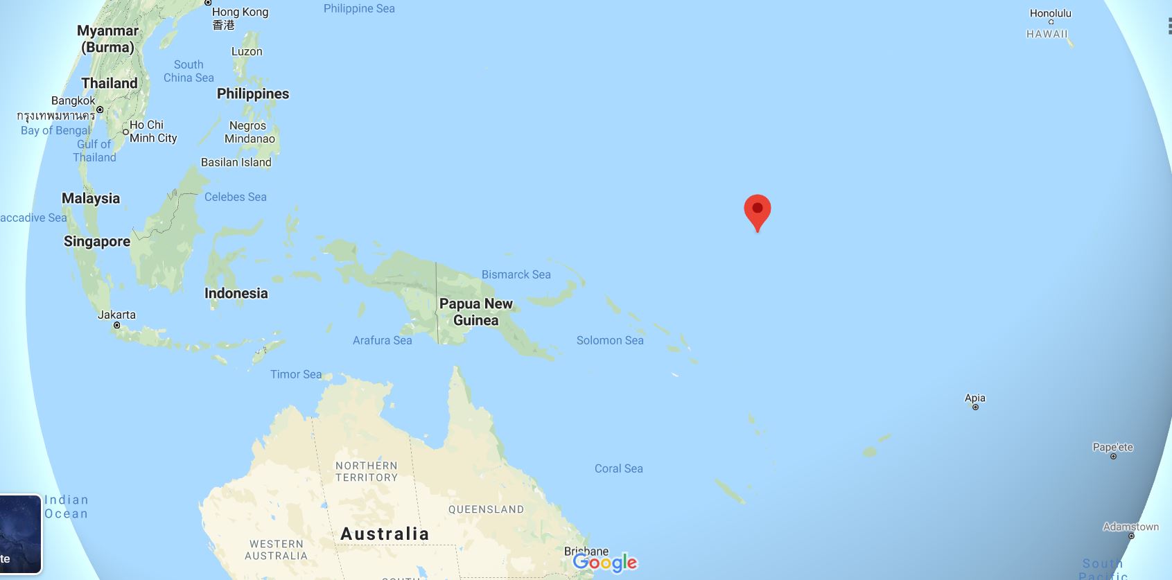 the entire globe with a red point to locate Nauru on a map