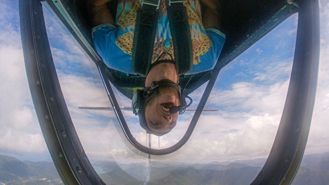 Flying upside down in Airlie Beach on 