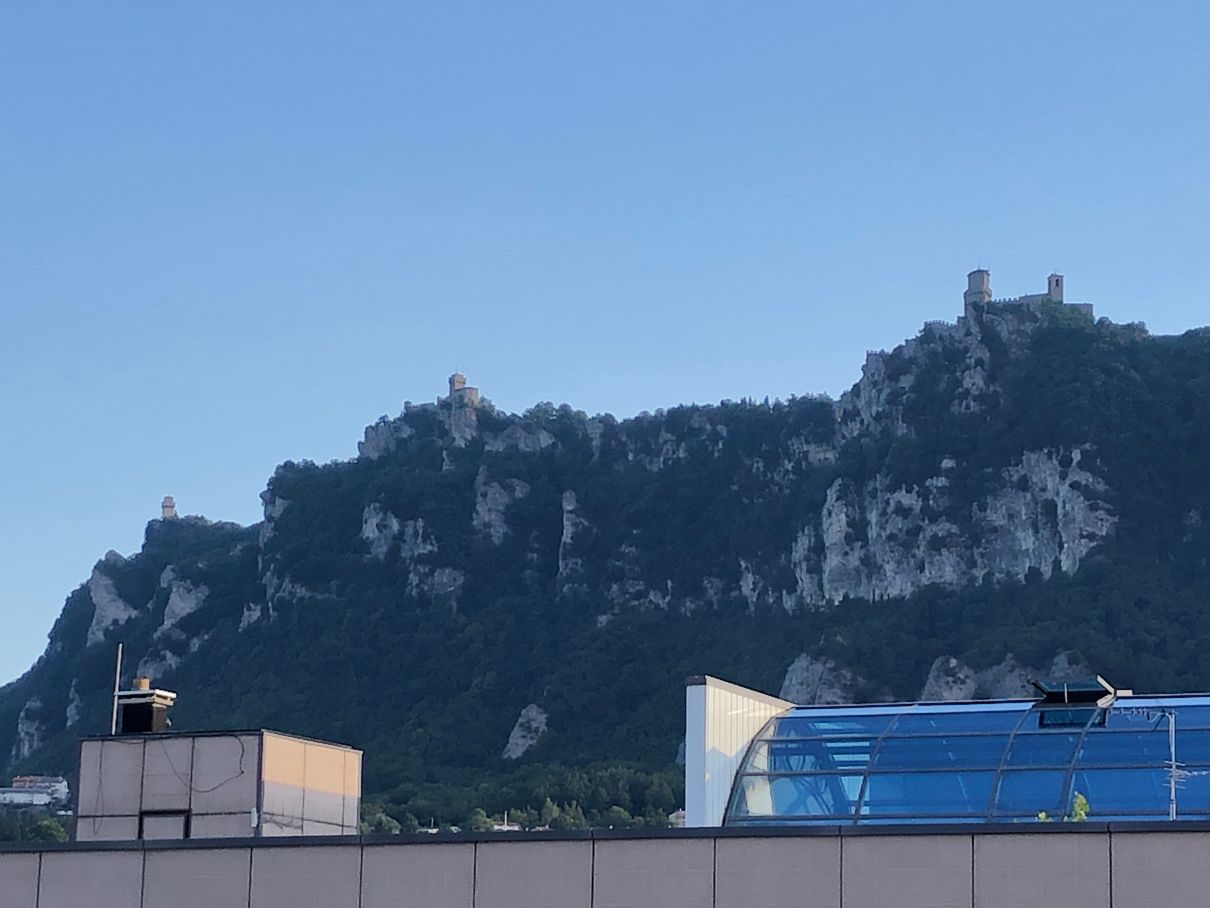 The three towers of San Marino, view from the hostel