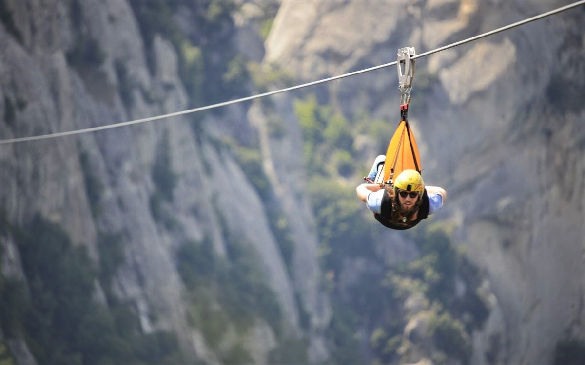 the zip line called the angel flight in Basilicata