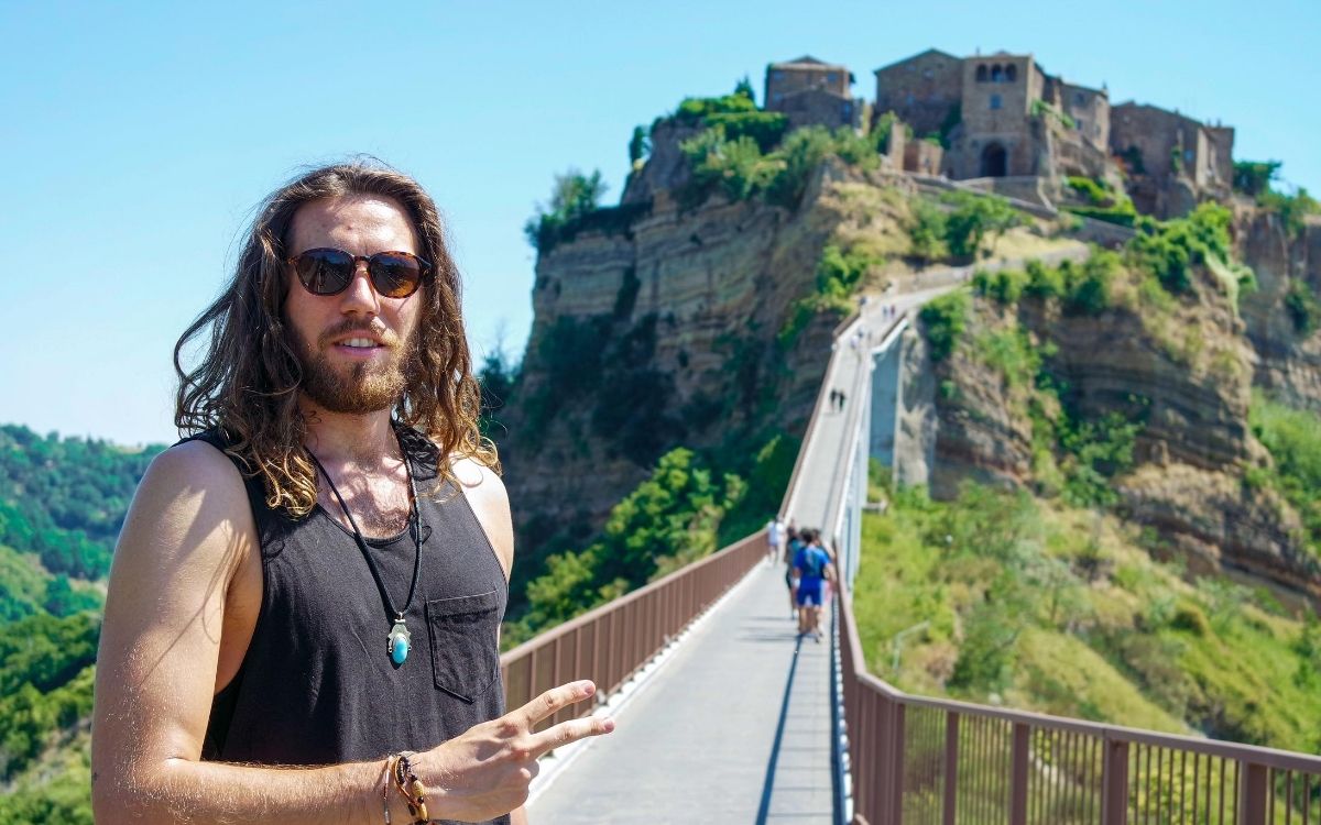 civita di bagnoregio from the pedestran bridge the