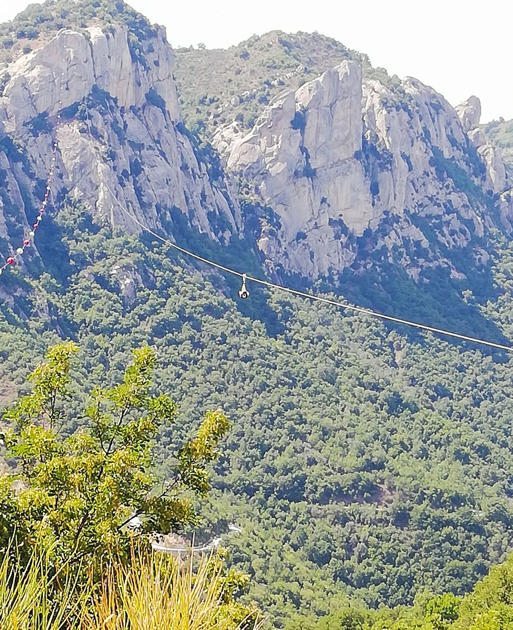 The Angel Flight in Basilicata with a rope that connects the 2 peaks of the Lucanian Dolomites