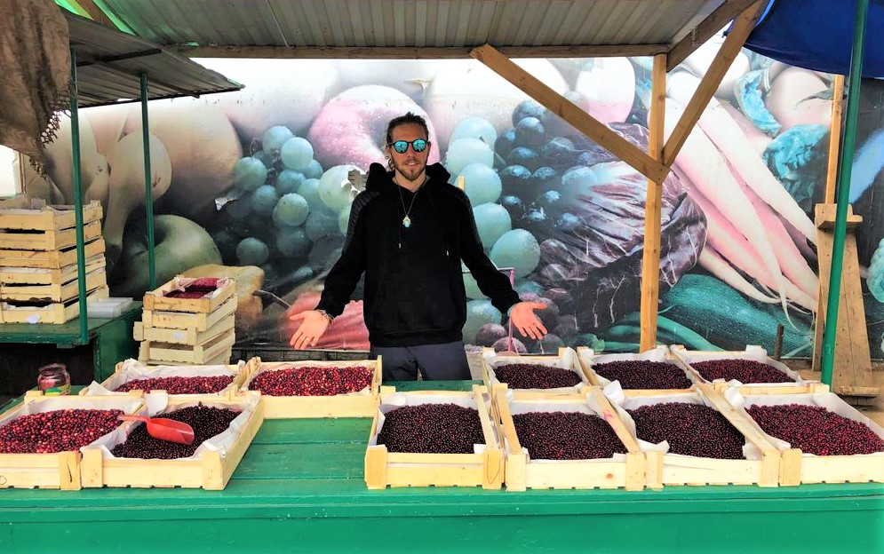 Fresh berries at a local food market in Siberia.
