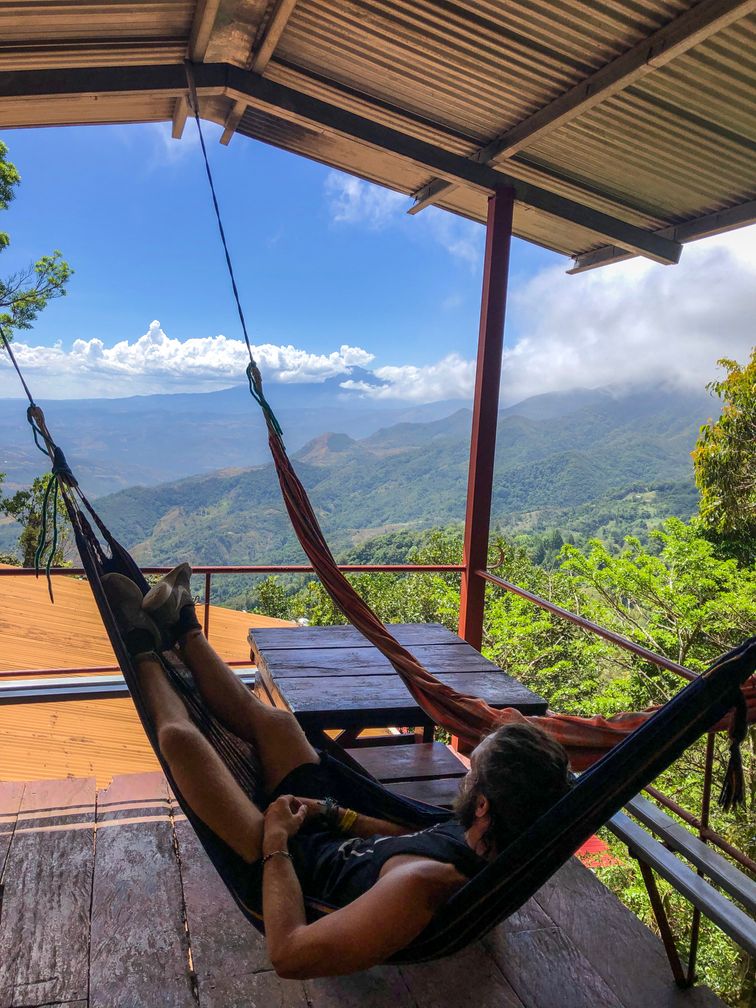 on an hammock on the mountains in Panama