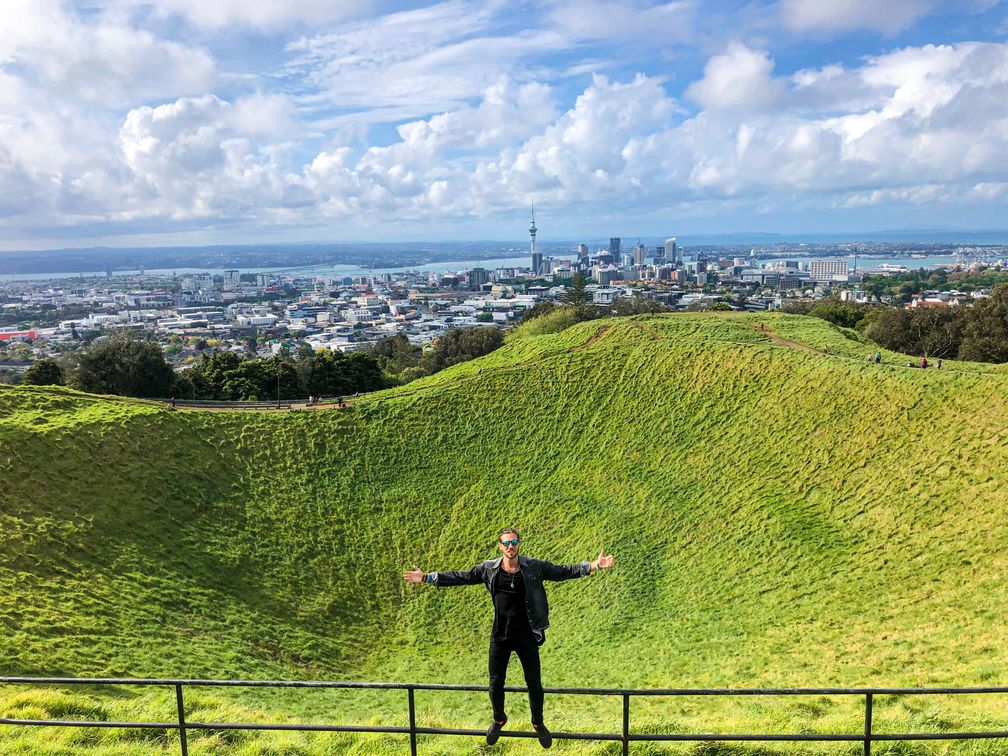 view of Auckland from the top of Mt. Eden